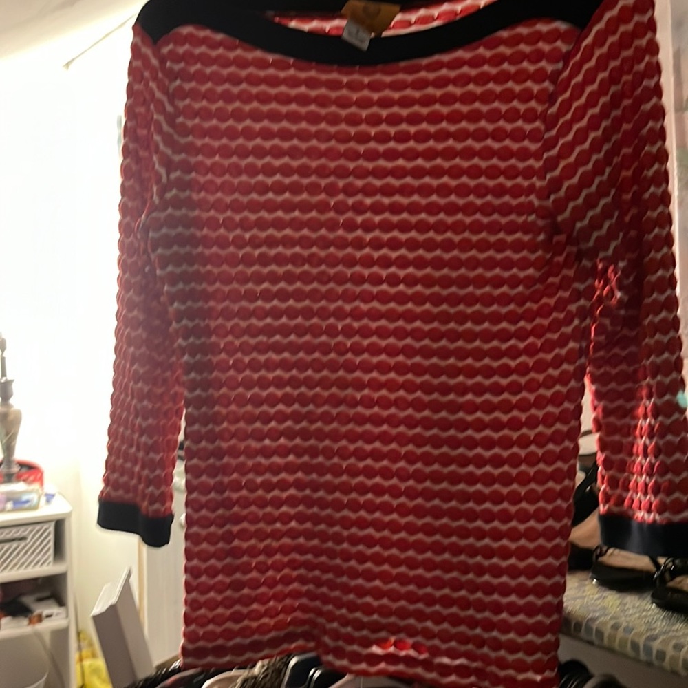 Red white and blue sweater top